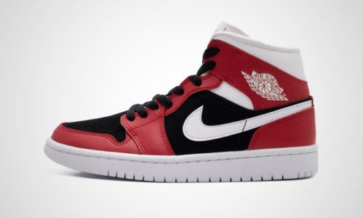 Air Jordan 1 Mid (weiß / rot / schwarz) Sneaker