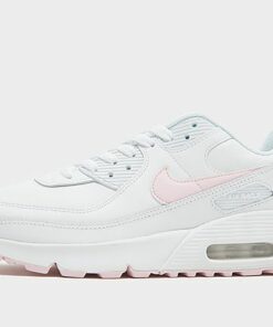 Nike Air Max 90 Leather Kinder - Kinder, White/White/White/Pink Foam