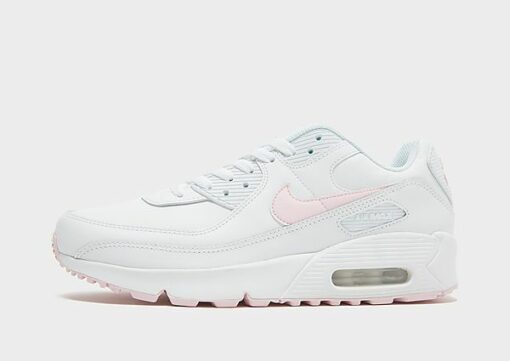 Nike Air Max 90 Leather Kinder - Kinder, White/White/White/Pink Foam