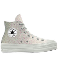Custom Chuck Taylor All Star Lift Platform Glitter By You White
