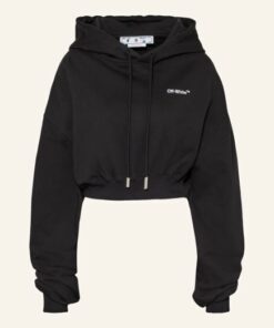 Off-White Cropped-Hoodie schwarz