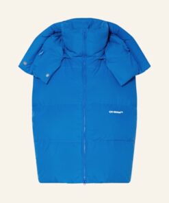Off-White Daunenweste Mit Abnehmbarer Kapuze blau
