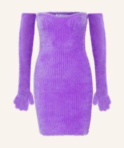 Off-White Off-Shoulder-Kleid Mit Handschuhen violett