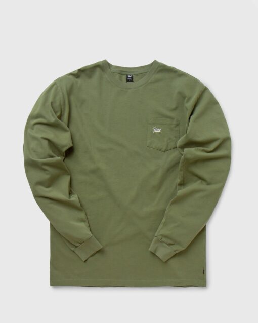 PATTA Basic Washed Pocket Longsleeve T-Shirt men Longsleeves Green in Größe:S