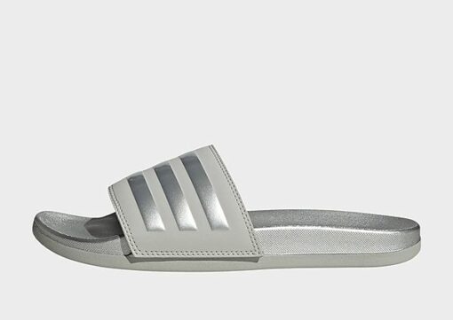 adidas Comfort adilette - Damen, Grey Two / Silver Metallic / Grey Two