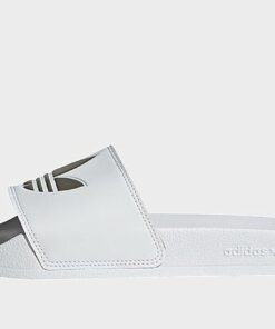 adidas Originals Lite adilette - Damen, Cloud White / Cloud White / Matte Silver