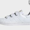 adidas Originals Stan Smith Schuh, Cloud White / Cloud White / Gold Metallic