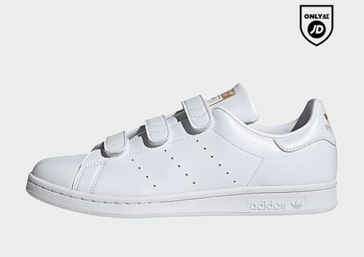 adidas Originals Stan Smith Schuh, Cloud White / Cloud White / Gold Metallic