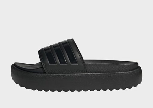 adidas Platform adilette - Damen, Core Black / Core Black / Core Black