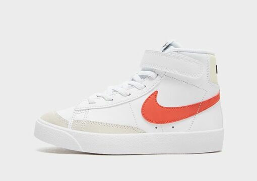 Nike Blazer Mid '77 Kleinkinder - Kinder, White/Coconut Milk/White/Picante Red