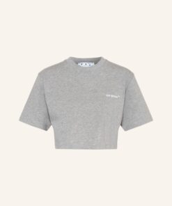 Off-White Cropped-Shirt grau
