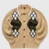 PATTA ARGYLE KNITTED CARDIGAN men Zippers & Cardigans Brown in Größe:M