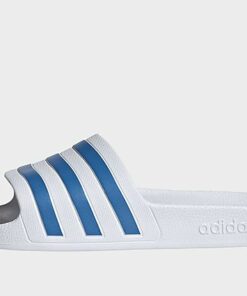 adidas Aqua adilette - Damen, Cloud White / Blue Fusion Met. / Cloud White