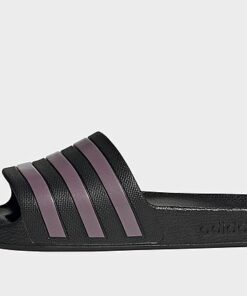 adidas Aqua adilette - Damen, Core Black / Matt Purple Met. / Core Black
