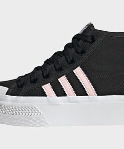 adidas Originals Nizza Platform Mid Schuh, Core Black / Clear Pink / Cloud White