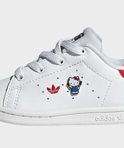 adidas Originals Stan Smith Schuh, Cloud White / Core Black / Vivid Red