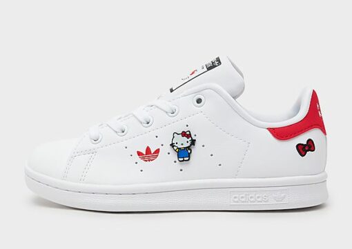 adidas Originals Stan Smith Schuh, Cloud White / Core Black / Vivid Red