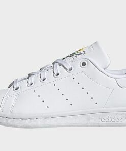 adidas Originals Stan Smith Schuh, Cloud White / Green / Shock Purple