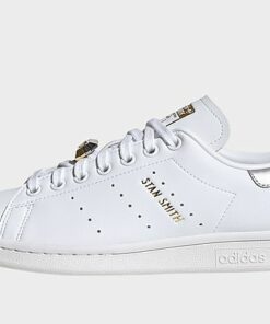 adidas Originals Stan Smith Schuh - Damen, Cloud White / Silver Metallic / Gold Metallic