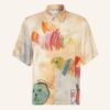 Off-White Kurzarm-Hemd Comfort Fit aus Satin