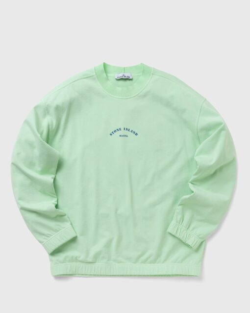 Stone Island Crewneck Cotton / Nylon Terry Fleece, Stone Island Marina men Sweatshirts Green in Größe:M