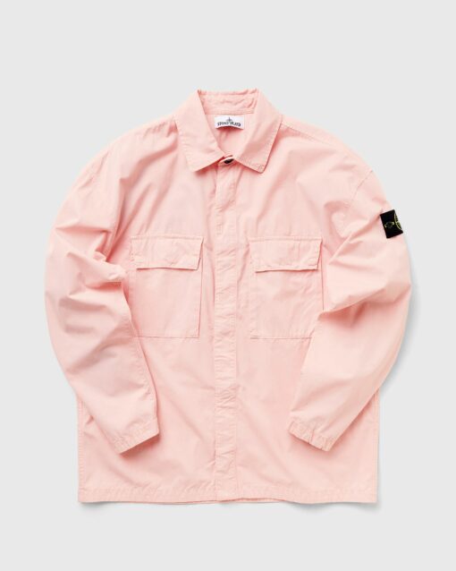 Stone Island Overshirt Brushed Cotton Canvas men Overshirts Pink in Größe:S