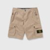 Stone Island Slim Bermuda Brushed Cotton Canvas men Cargo Shorts Grey in Größe:L