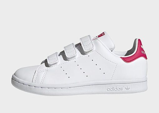 adidas Originals Stan Smith Schuh, Cloud White / Cloud White / Bold Pink